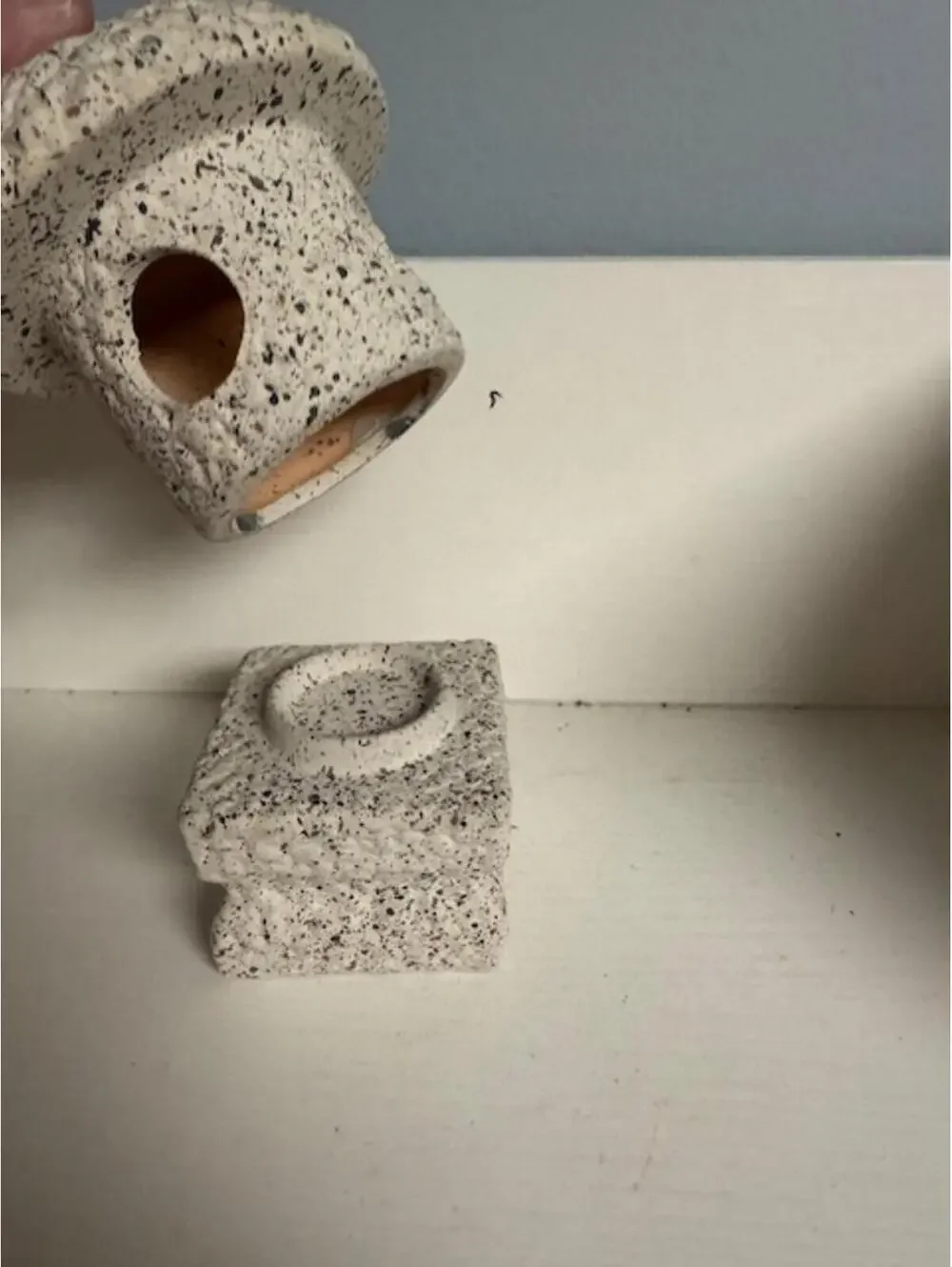 Speckled Ceramic Decorative Lantern with Removable Base